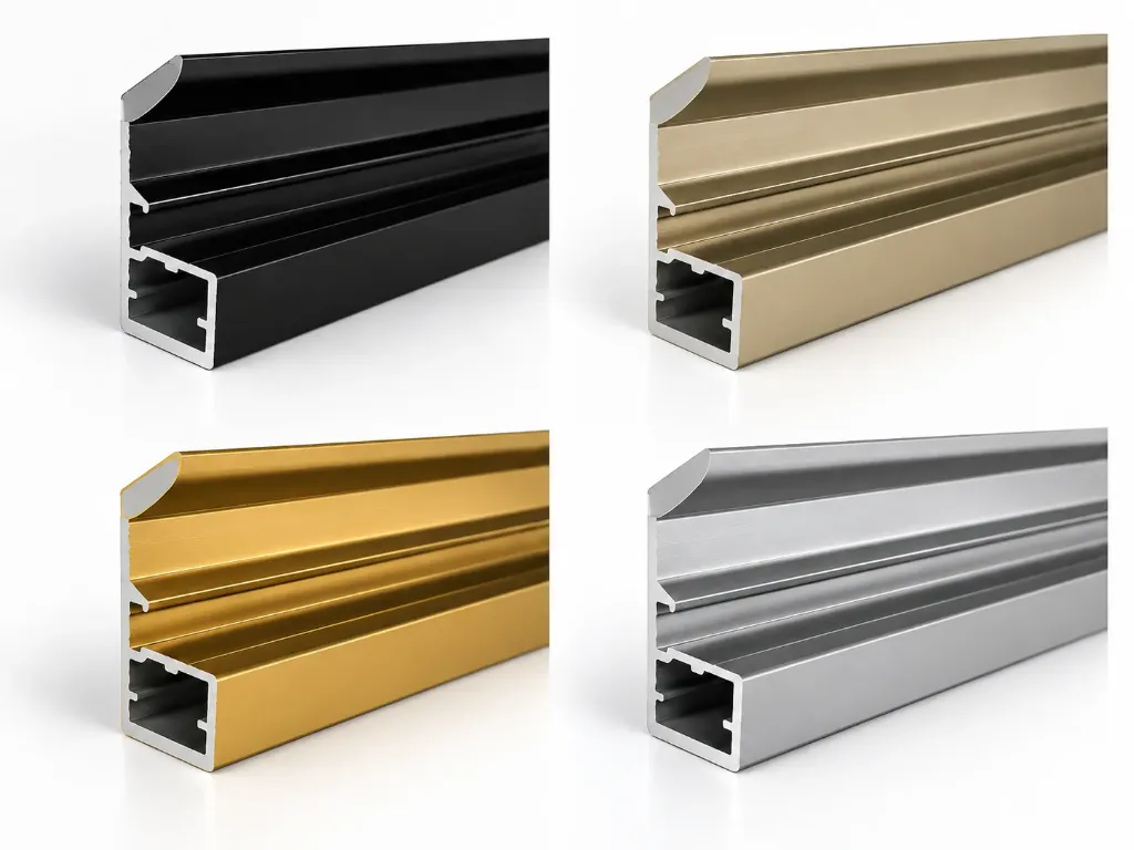 6mm Glass Slim Aluminuim Profile 2x2 - Full Handle (Matt Black)