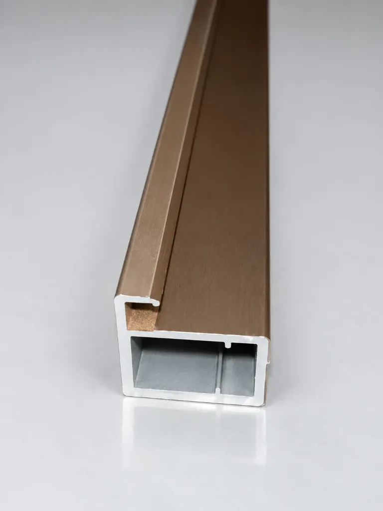 6mm Glass Air Hinges Aluminum Profile 2.5 x 2.5 - No Handle 