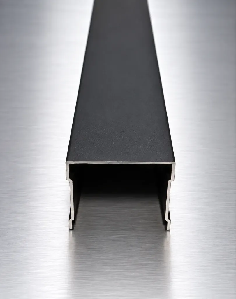 Slim System - Single Top Track Aluminum Profile for Sliding Door  (Matt Black)