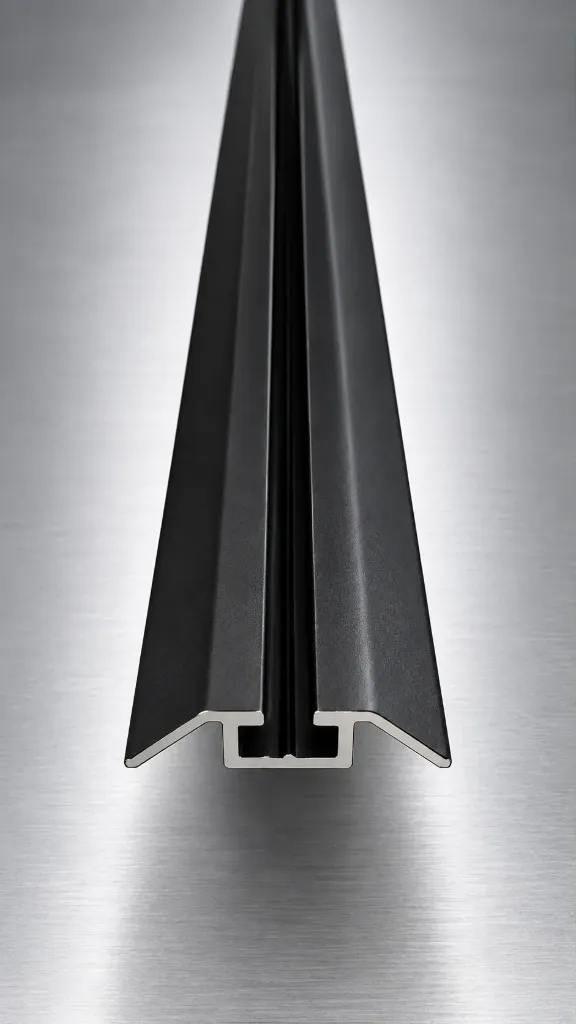 Slim System - Single Bottom Track Aluminum Profile for Sliding Door  (Matt Black)